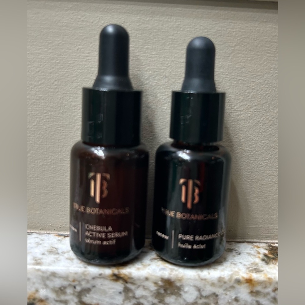 True Botanicals Travel Size Chebula Active 13ml & Pure Radiance 15ml Serums